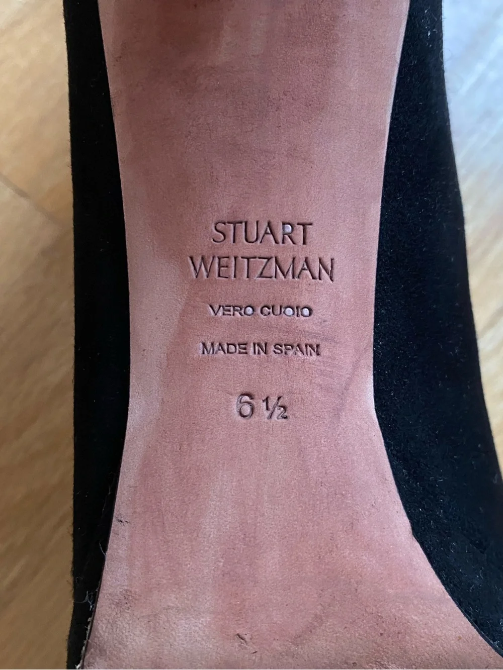 Stuart Weitzman Black Suede Platform Block Heel Ankle Boottie